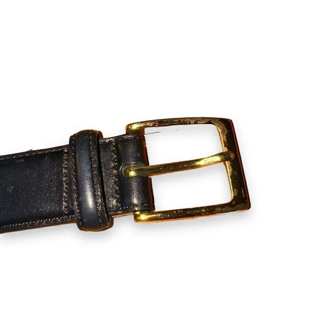 Trafalgar Black Hand Polished Cortina Leather Dress Belt 38
